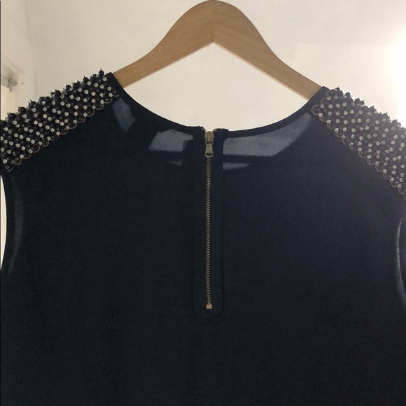 Club Monaco Silk Studded Shoulder Cocktail Dress - Picture 8 of 8